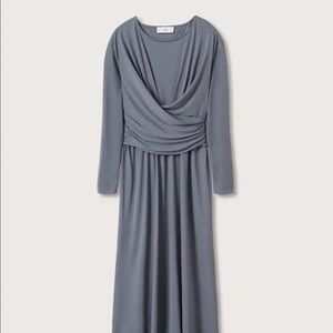 Mango dusty blue maxi dress